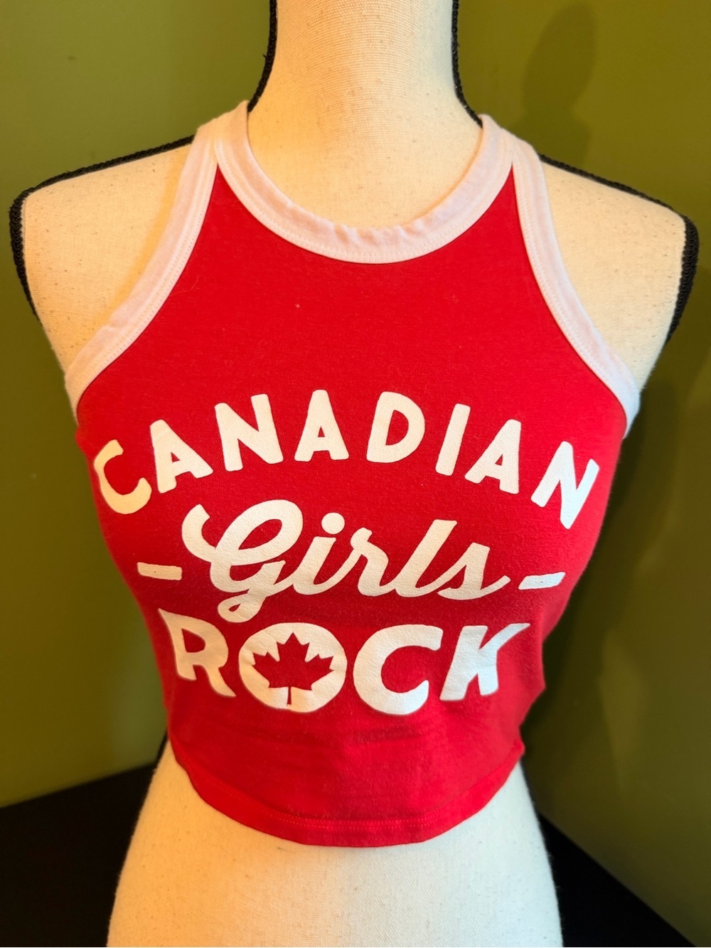 ❤️ 2 for $10 ❤️ Canadian Girls Rock Red Crop Tank Top